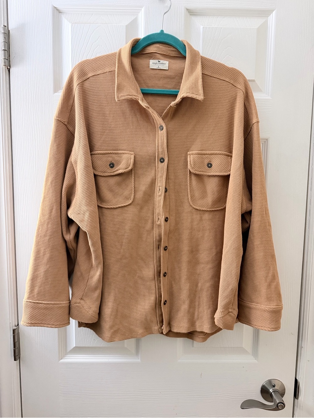 Simply Southern waffle shacket sz L